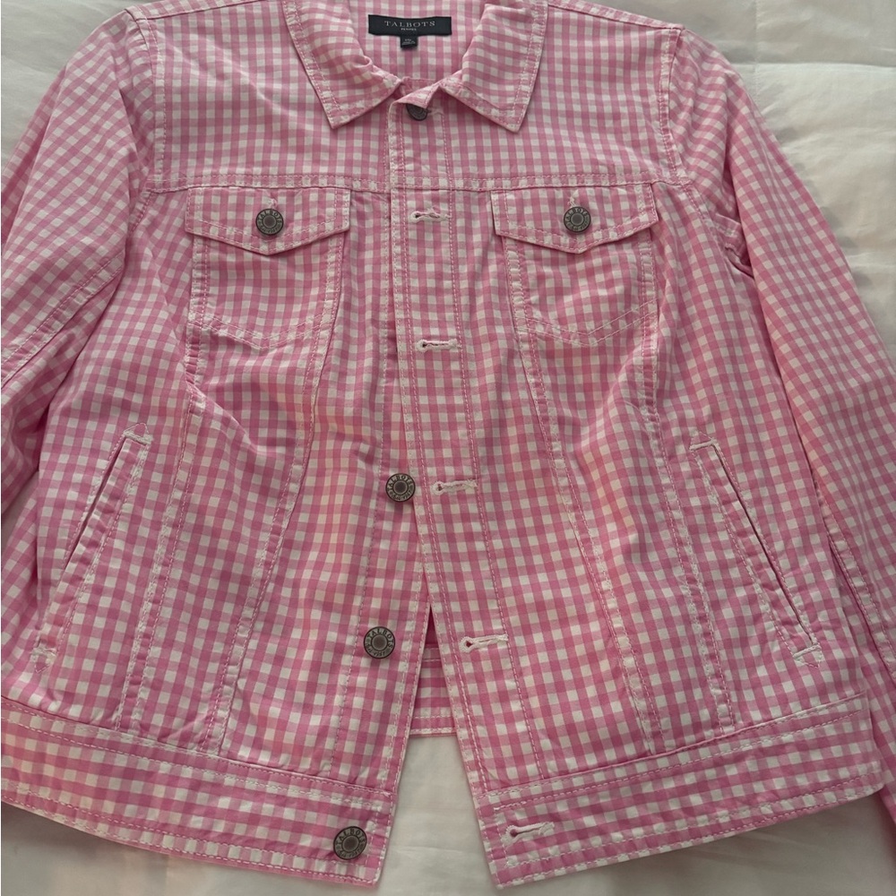 Talbots Pink Checkered Jacket